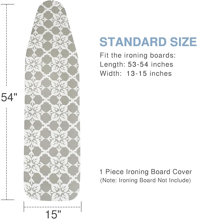 Ironing Board Cover and Pad, Thick Padding, Elastic Edge, Silicone Coated