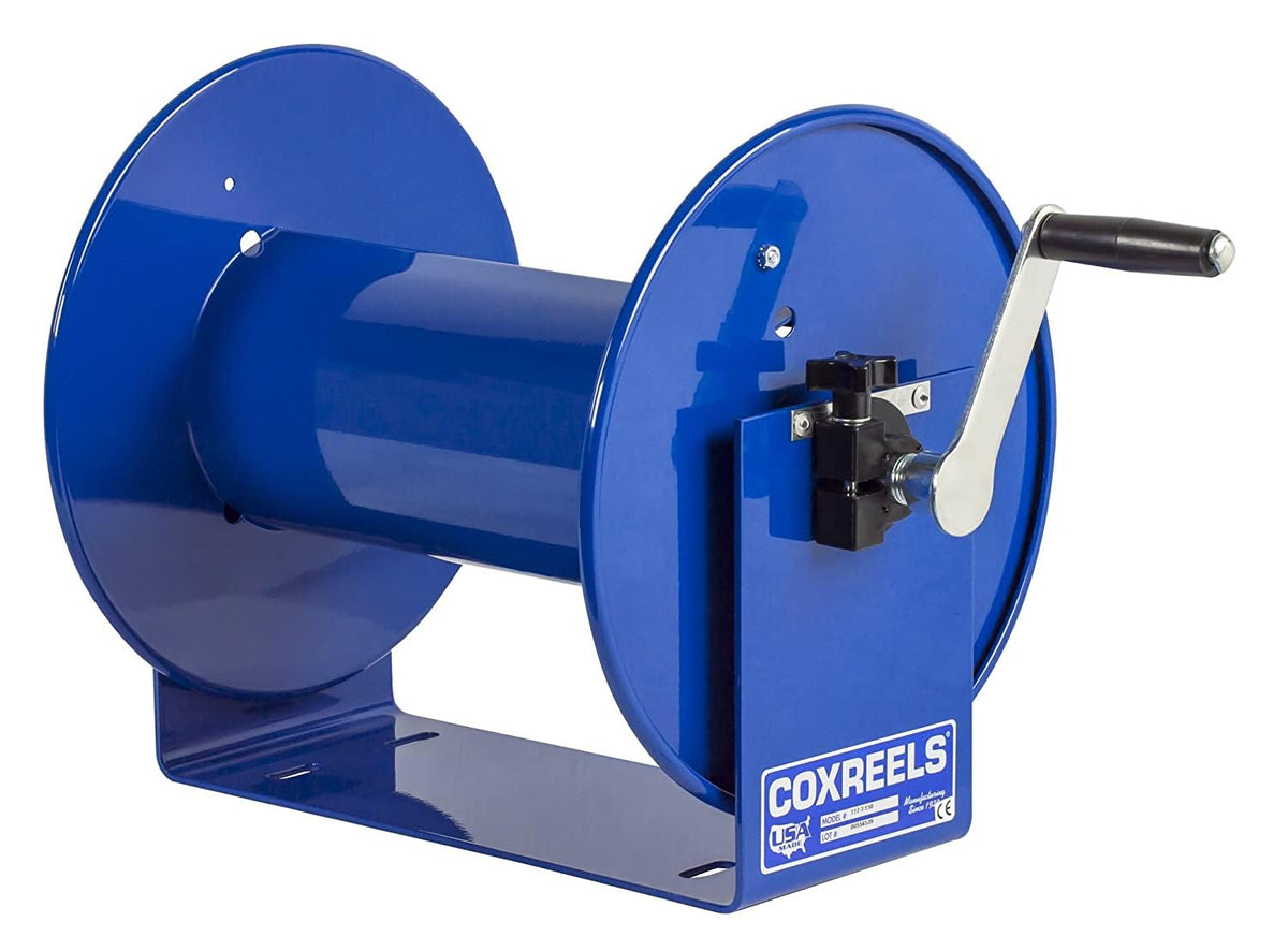 Coxreels 112-3-50 Compact Hand Crank Steel Hose Reel - 4,000 PSI - Holds 3/8" x 50' Length Hose - Perfect for Air Compressor, Garden, Pressure Washer, Electric Hoses (Hose Not Included) Made in USA