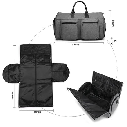 Rolling Garment Bag,Rolling Duffle Bag with Wheels Rolling Garment Bags for Travel with Shoe Pouch Carry On Bag Weekender Bags Garment Duffel Bag for Women-Grey