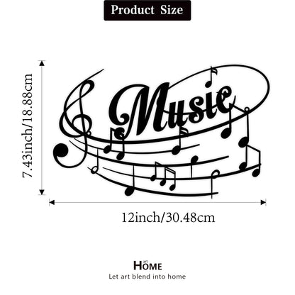 Sanshaoye Metal Music Note Wall Art Sign for Home Décor, Hanging Musical Note Decoration for Music Rooms, Studios and Home Walls, Gift for Musicians, 12” x 7.4”