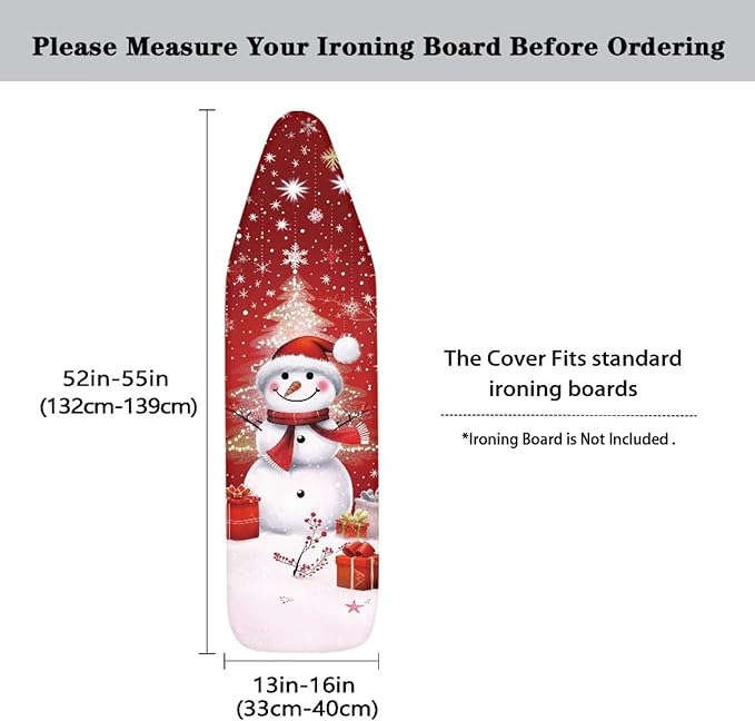 Snowman 15x54 Ironing Board Cover and Pad Elastic Edge Applicable Standard Size
