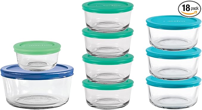 Anchor Hocking 18 Piece Glass Storage Containers