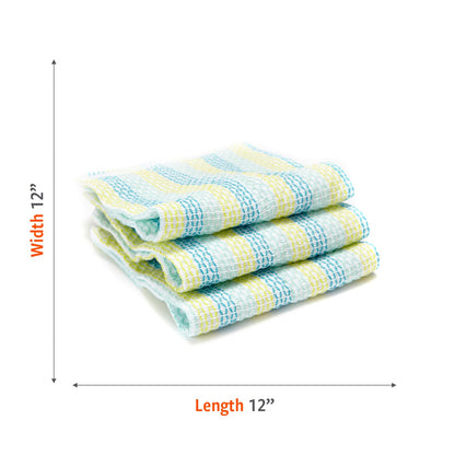 Full Circle Tidy 100% Organic Cotton Dish Cloths, Set of 3, Multicolored