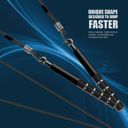 Jump Rope, Wastou Speed Jumping Rope for Training Fitness Exercise, Adjustable Adults Workout Skipping Rope for Men, Women, Kids, Girls (Black)