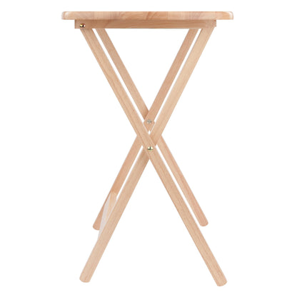 Winsome Lucca Set of 4 Foldable Snack Tables with Storage Rack, Easy to Store Portable Fold Up Table Set for Kitchen, Living Room TV Dining, Crafts, Puzzles, Work from Home