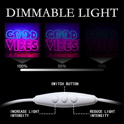 qbanziou Good Vibes Neon Signs for Wall Decor，Led Neon Light for Man Cave、Bedroom、Garage，Christmas Birthday Party Gifts