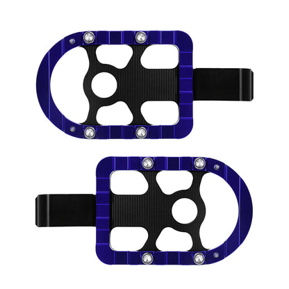 HDBUBALUS Foot Pegs Passenger Footpegs Foot Rest Pedal Fit for Harley Softail 2018-Later LiveWire 2020-Later Fat Boy Street Bob Low Rider Breakout (Blue)