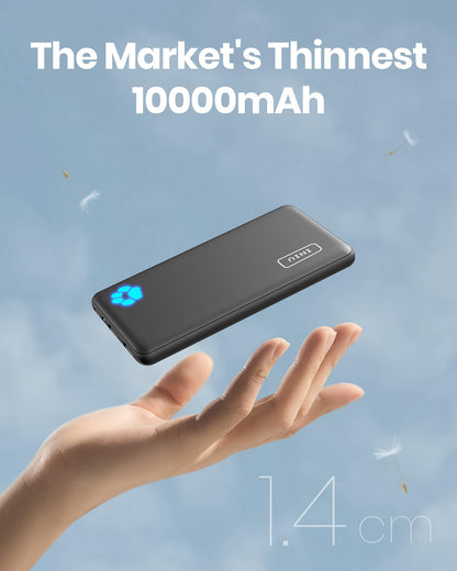 INIU Power Bank, Portable Charger 10000mAh Slimmest & Lightest High-Speed USB C Input & Output, PowerBank Triple 3A Phone Battery Pack for iPhone 17 16 15 14 Plus Pro Max Mini Samsung Xiaomi iPad