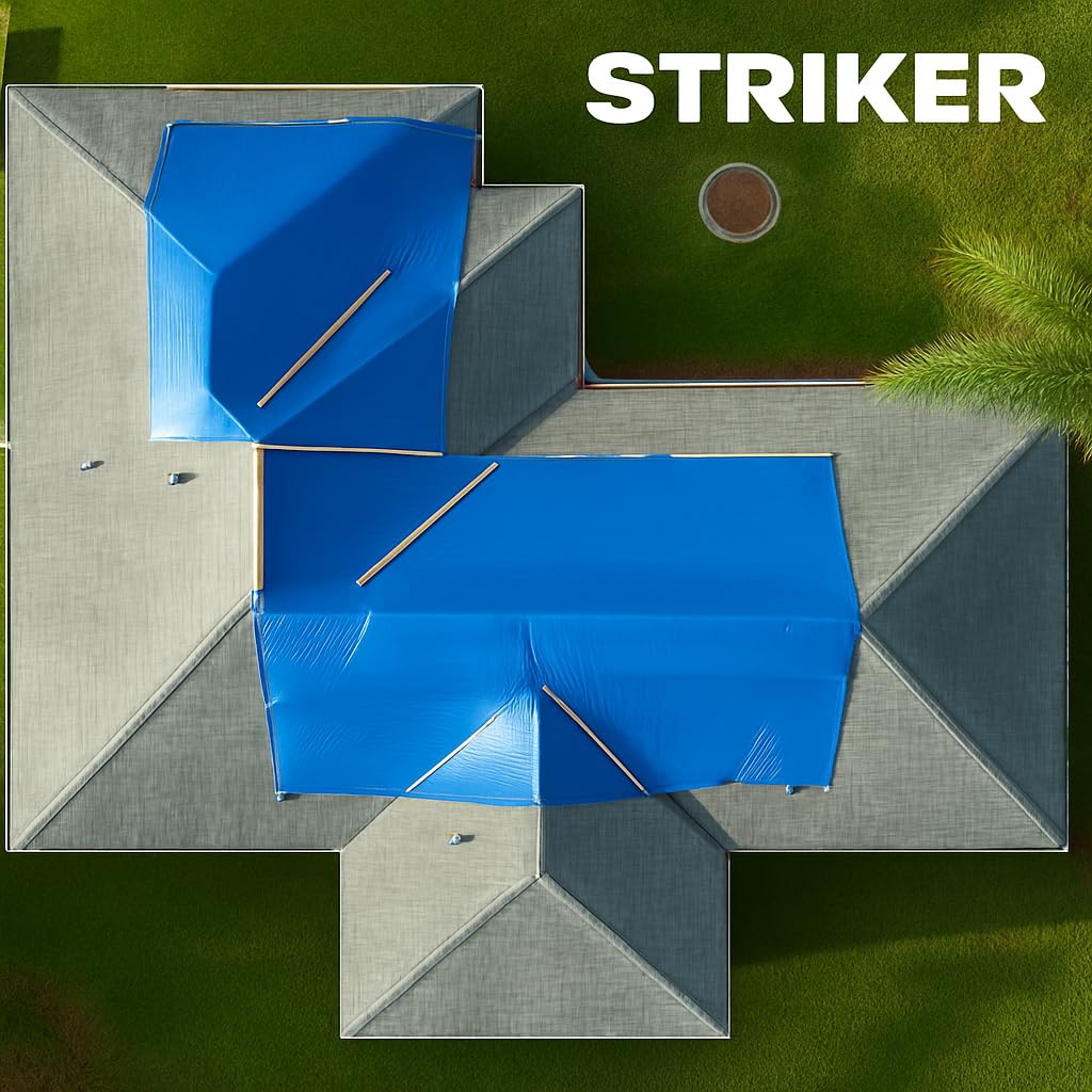 Striker – All Purpose PE Cover with UV Protection, Rust-Resistant Grommets, and Rope-Reinforced Edges (Blue, 40' x 60')