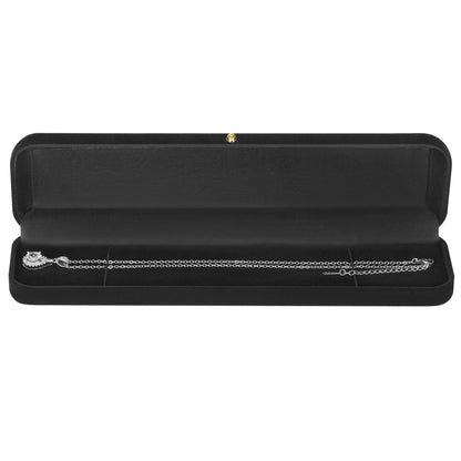 KUKUVR 2 Pieces Velvet Necklace Bracelet Gift Box, Jewelry Long Chain Holder Display Storage case for Women men (Black)