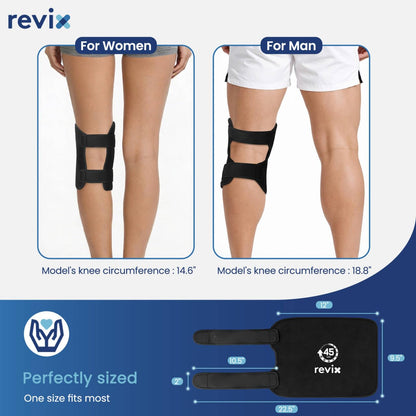 REVIX Knee Ice Pack Wrap, 45-Minute Long-Lasting Ice Pack for Knees with Ice Grid Gel Design, Reusable Gel Ice Wrap for Meniscus Tear, ACL, Cold Therapy for Elbows, Calves & Legs (12" × 9.5")