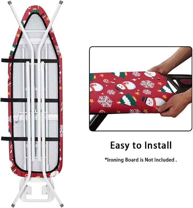 Santa Claus Snowman Ironing Board Cover Cover Heat-Reflective Scorch Resistant