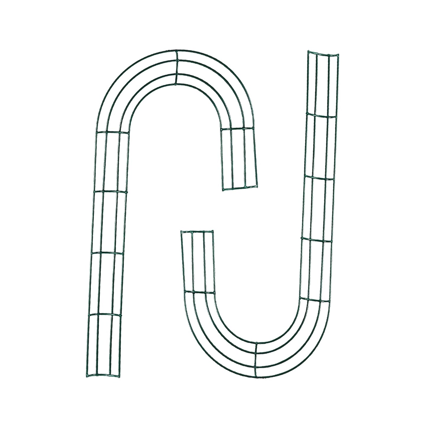 SOHAIL Candy Cane Shaped Wire Wreath Frame,Metal Floral Flower Wreath Frames Form J Letter Making Rings for DIY Christmas New Year Party Home Outdoor Ornaments Decor (16 inch,2PCS)