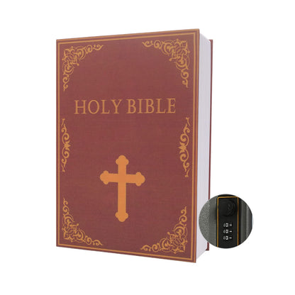 Large Diversion Book Safe Storage Box (Size 10.5"×8"×2.6") With Security Combination Lock, Dictionary Secret Hidden Safe (Bible-Combination)