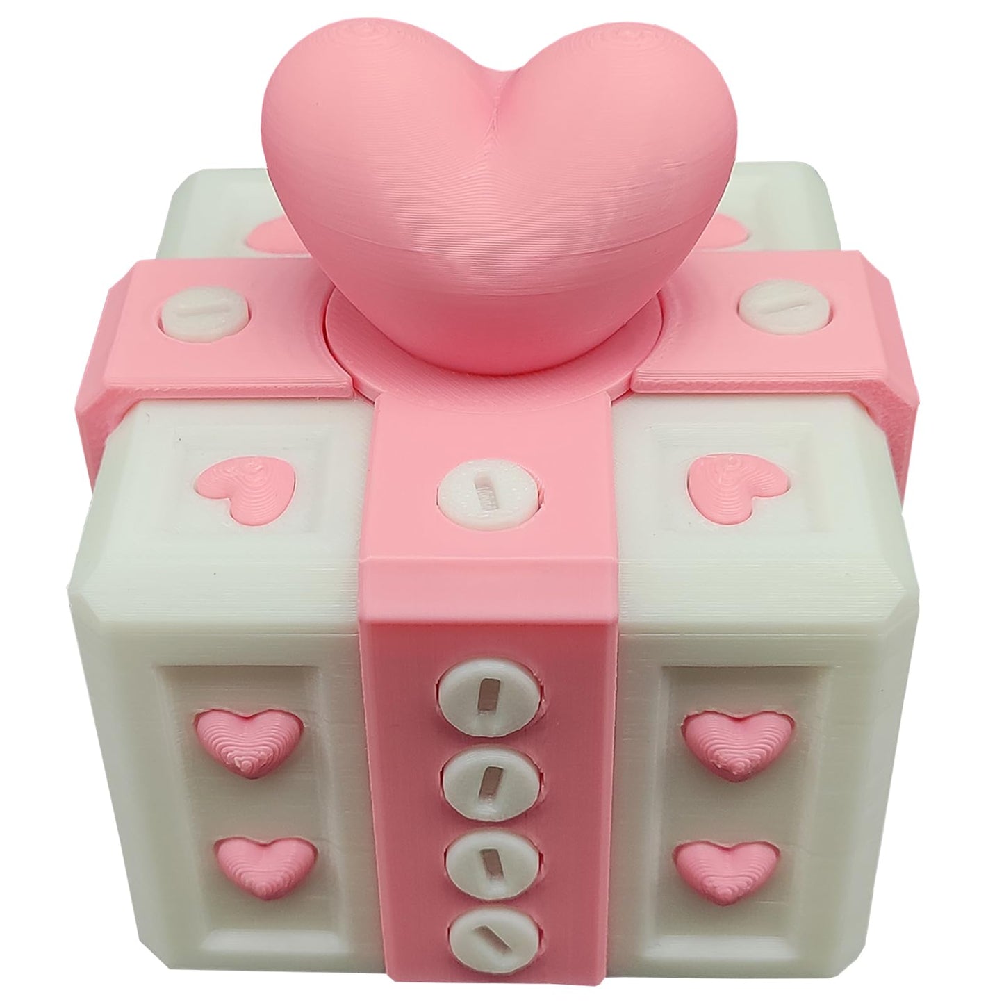 Annoying Gift Box with Screws, Annoying Present Prank Screw Box, Money Card Container Novelty Box, Take Apart Puzzle Surprise Funny (Pink White-Medium Size)