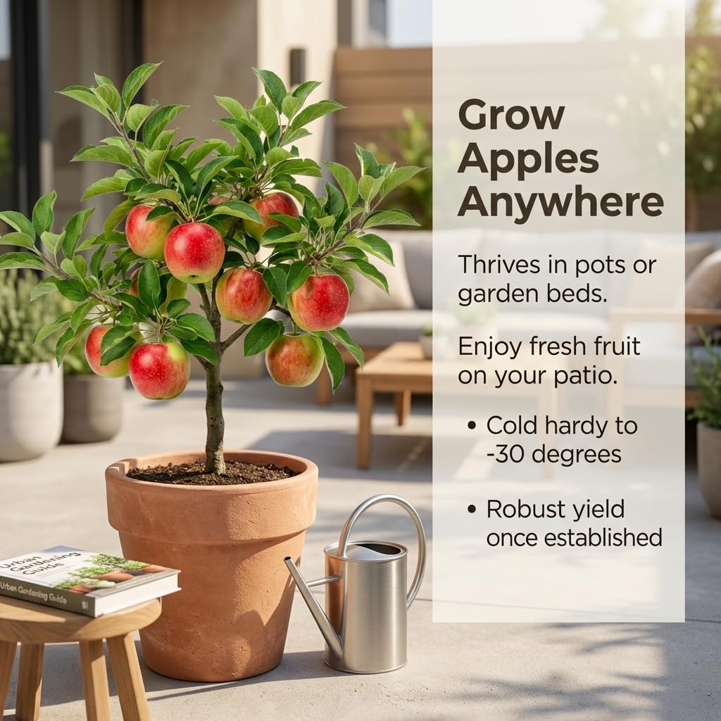 Red Apple Tree 2–3 Ft Tall, Fruit Apple Tree Plant for Outdoor Garden, Sweet Crisp Apples for Backyard Orchard or Home Garden Growing