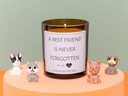 Dog Memorial Gifts for Loss of Dog, Pet Loss Sympathy Gift, A Best Friend is Never Forgotten Candle - Lavender and Eucalyptus, Crafted by Natural Soy Wax & Natural Essential Oils