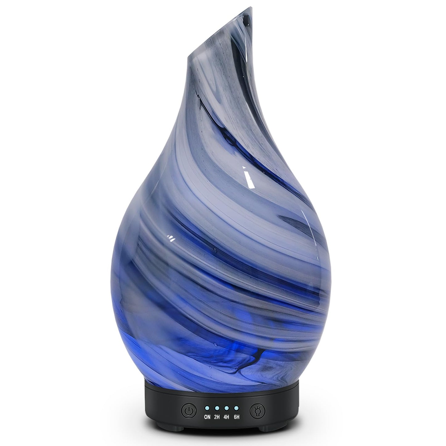 Essential Oil Diffuser 120ML Glass Ultrasonic Aromatherapy Oil Diffuser-Aroma Humidifier Glass Diffuser,7 Color Changing Light Waterless Auto-Off-Ultra-Quiet for Sleeping Yoga Home Office and Spa