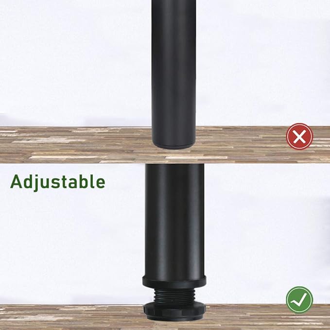 QLLY 6 Inch Adjustable Metal Coffee Table Legs, Heavy Duty Round Furniture Legs