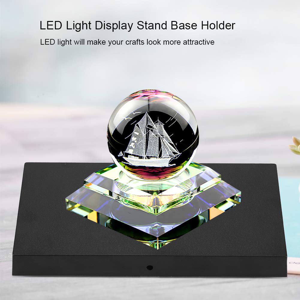Milltrip LED Rectangular Light Display Base, Crystals Glass Art Light Display Stand Illuminated Holder 3D Light Ornament Lamp, LED Light Display Stand Base Rectangular Illuminated Holder (Large Size)