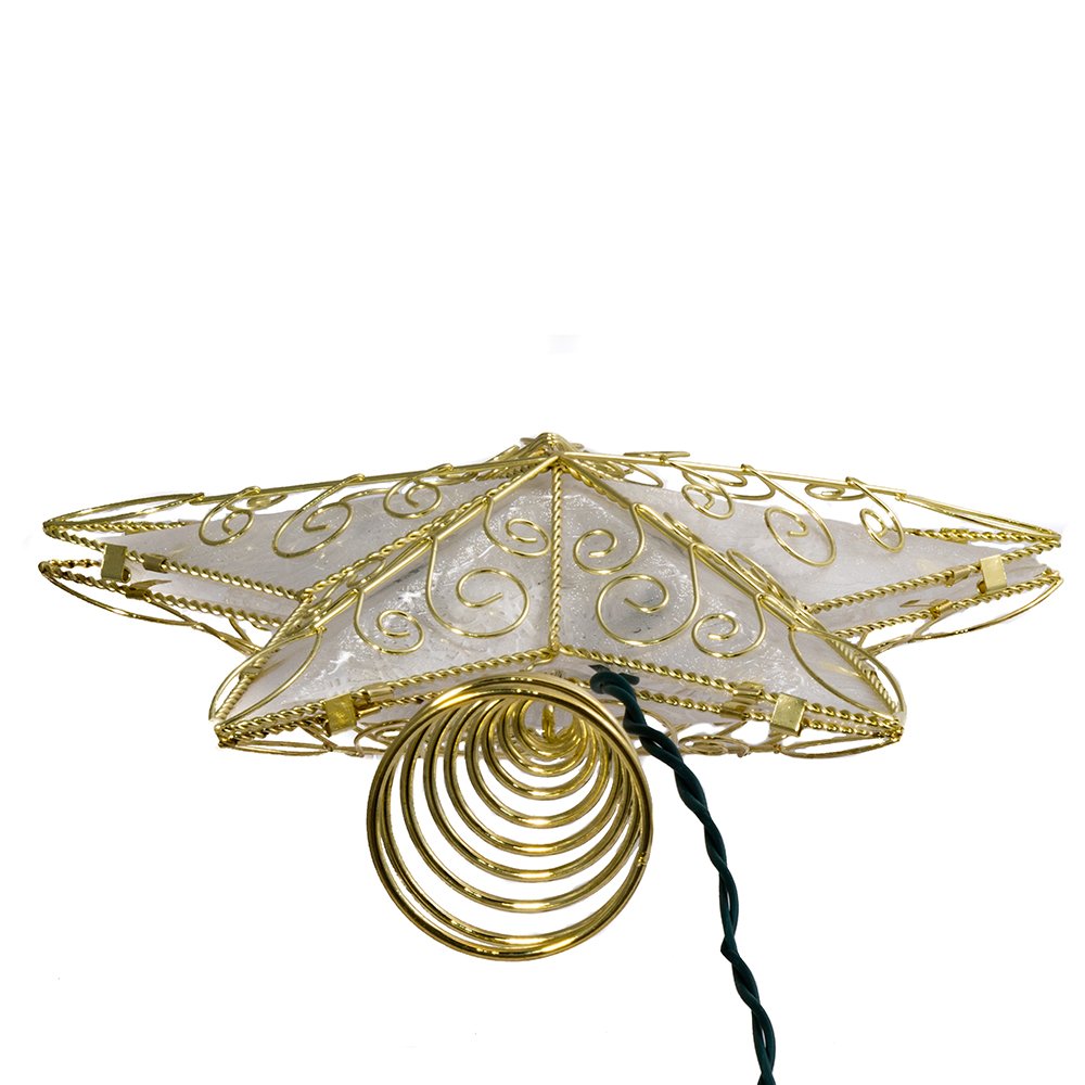 Kurt Adler 10 Light 8.5-Inch Gold Reflector Star Treetop