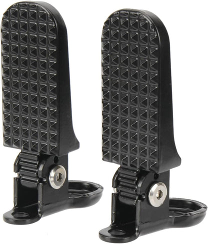 Tailcle 1 Pair Bike Rear Pedals, Mini Folding Bike Pegs, 8mm Aluminium Alloy Non-Slip Bicycle Footrests, Quick Release Foot Plates Pedals for Mountain Bike E-Bike (Black and Silver)