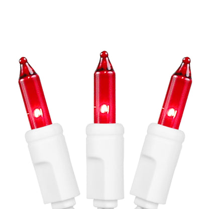 Novelty Lights 20 Bulb Red Mini Light String, 8.5 Feet, Incandescent Fairy Lights on White Wire, 4in Bulb Spacing, Model 689466493054