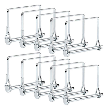 10 PCS Square Pto Pin Shaft Locking Pin 1/4 pin Hitch pin Wire Lock Pin Safety Coupler Pin 1/4" x 2-3/4"for PTO,Farm,Lawn,Hitches,and Garden (10 PCS Trailer Pins)