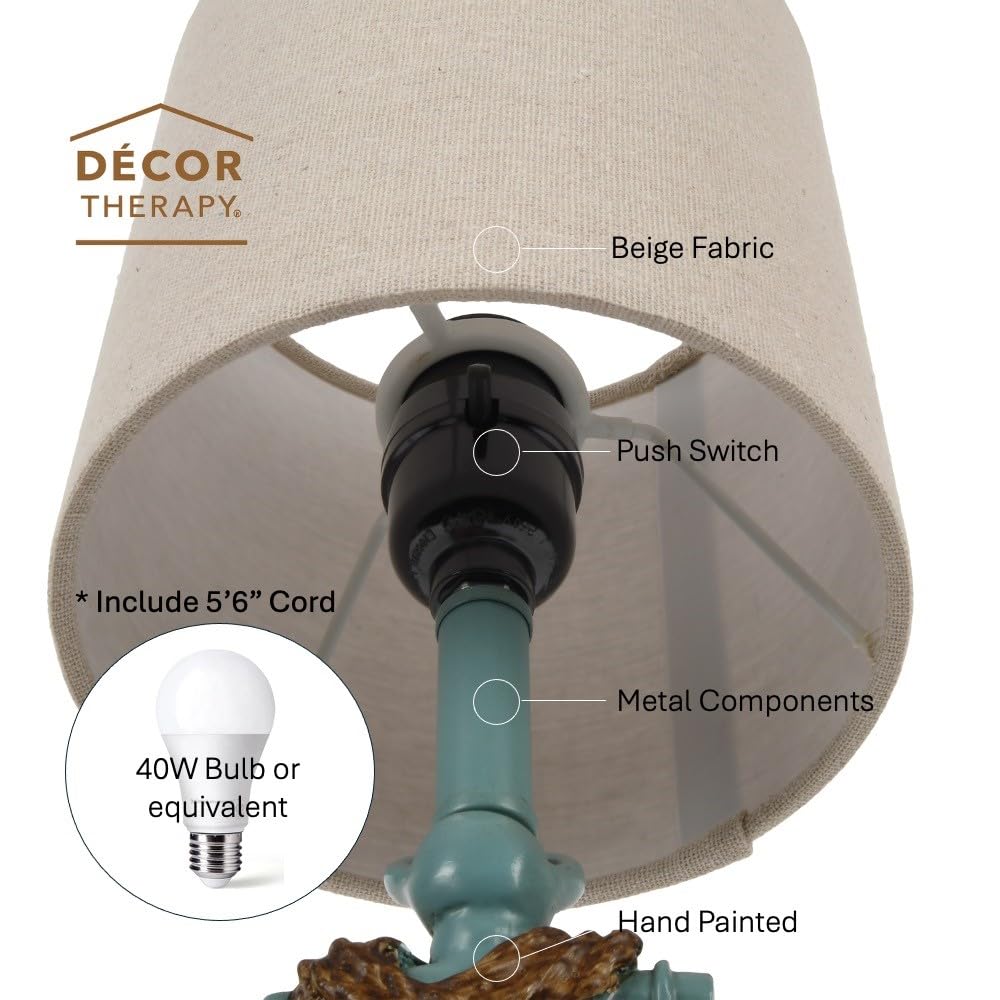 Decor Therapy Saylor Anchor Accent Lamp, Antique Iced Blue