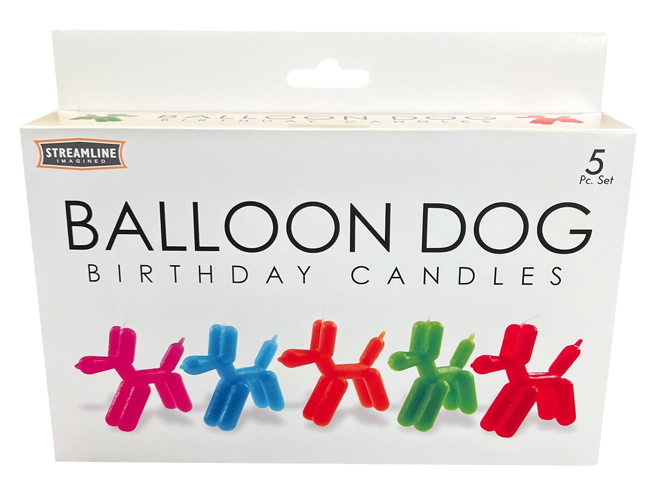 Streamline Imagined Decorative Birthday Candles - Balloon Dog (5 Candle Pack)