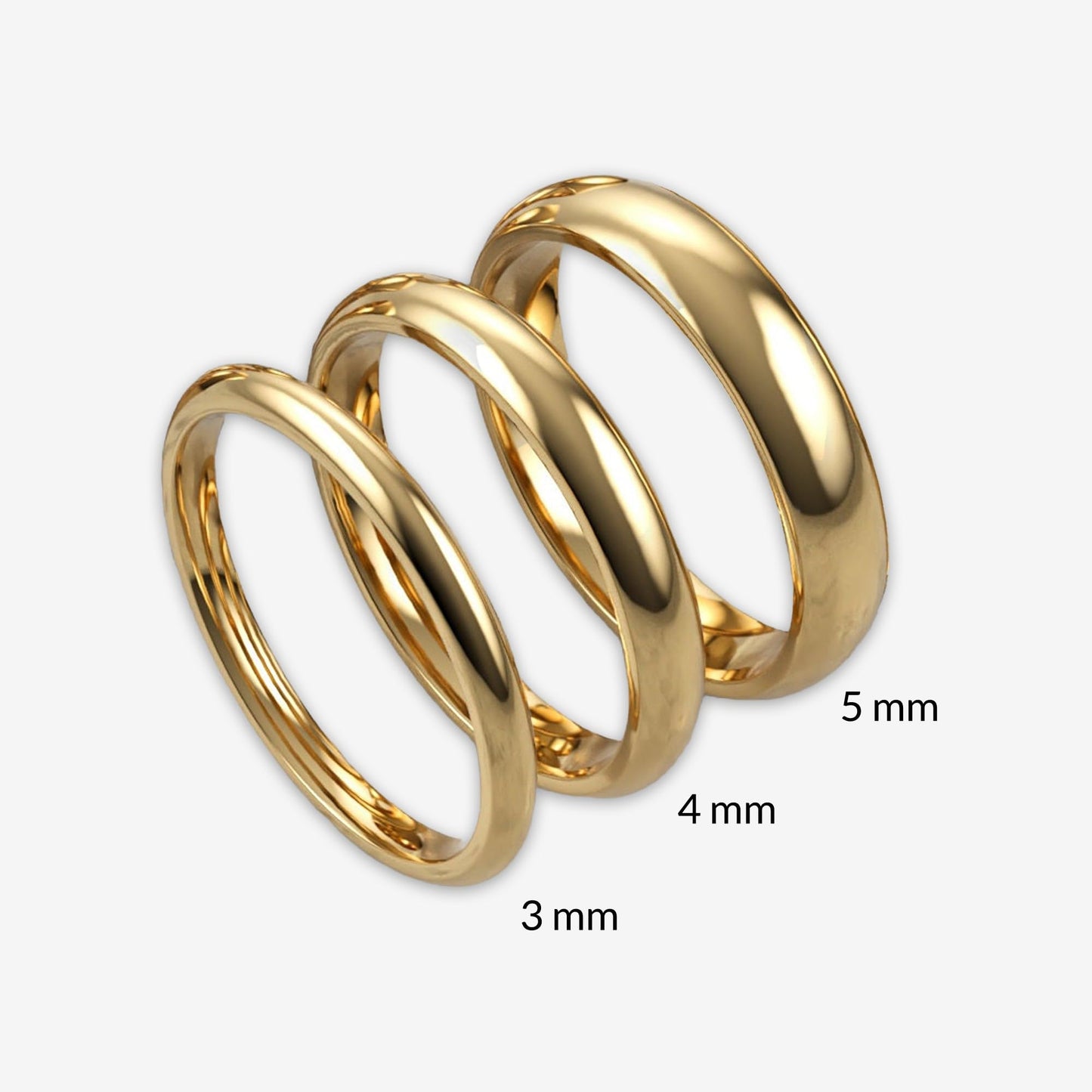 SHOP WGS 4mm 14K Solid Gold Wedding Band for Men & Women - Italian Real 14K Gold Plain Rings for Men - Solid Gold Wedding Bands Size 7