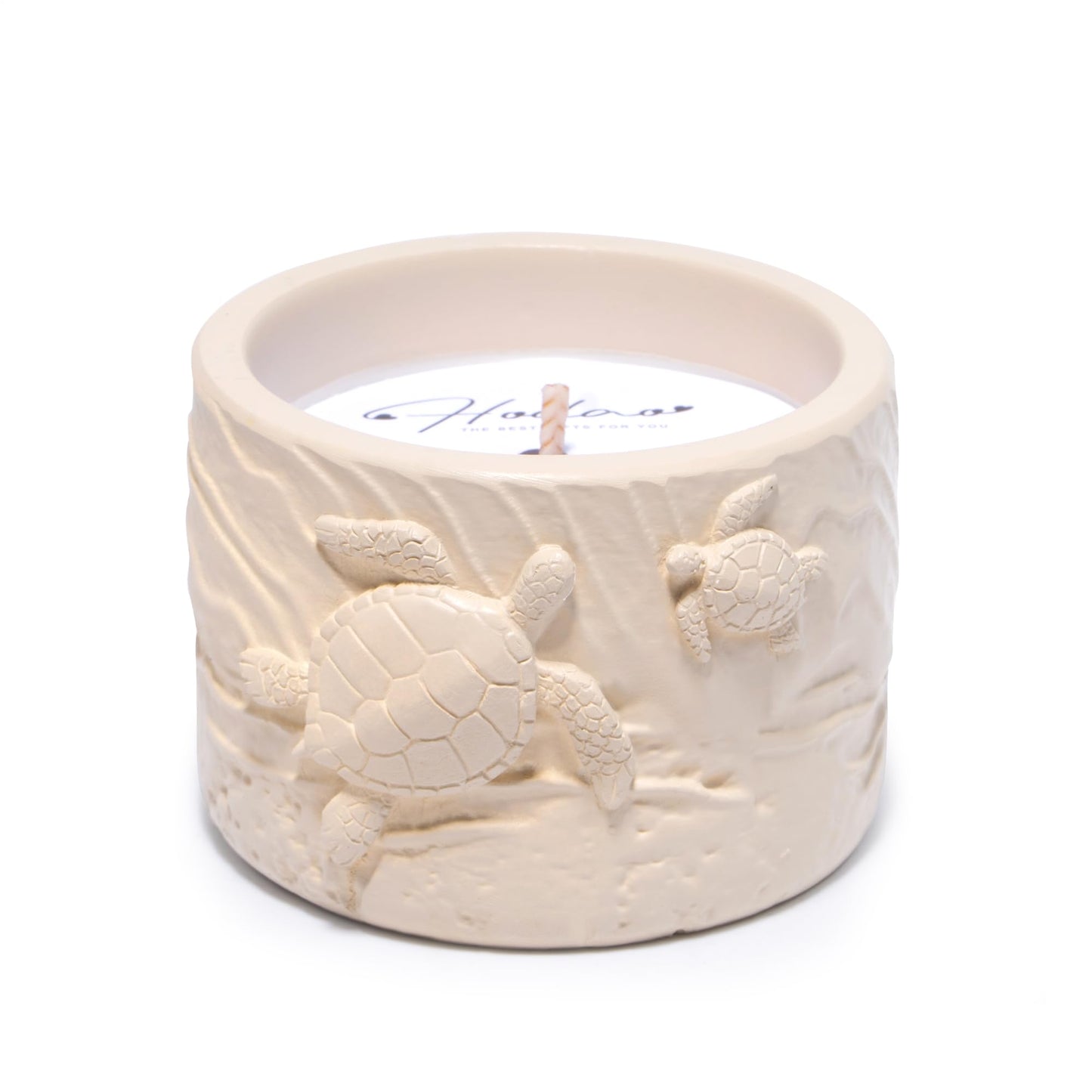 Hodao Oceanic Serenity Handcrafted Aromatherapy Box with Candle & Decor – Beach Rock Sculpture with Sea Turtle, Seashells, for Home, Bathroom, Yoga Room Decor (Brown-Turtle)