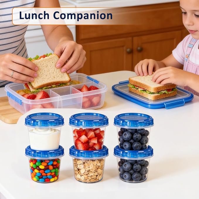 12 Pack 4oz Small Freezer Storage Containers
