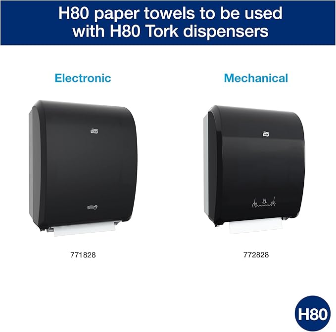 Tork Paper Hand Towel Roll White H80, 100% Recycled Fiber, 6 Rolls x 800 ft