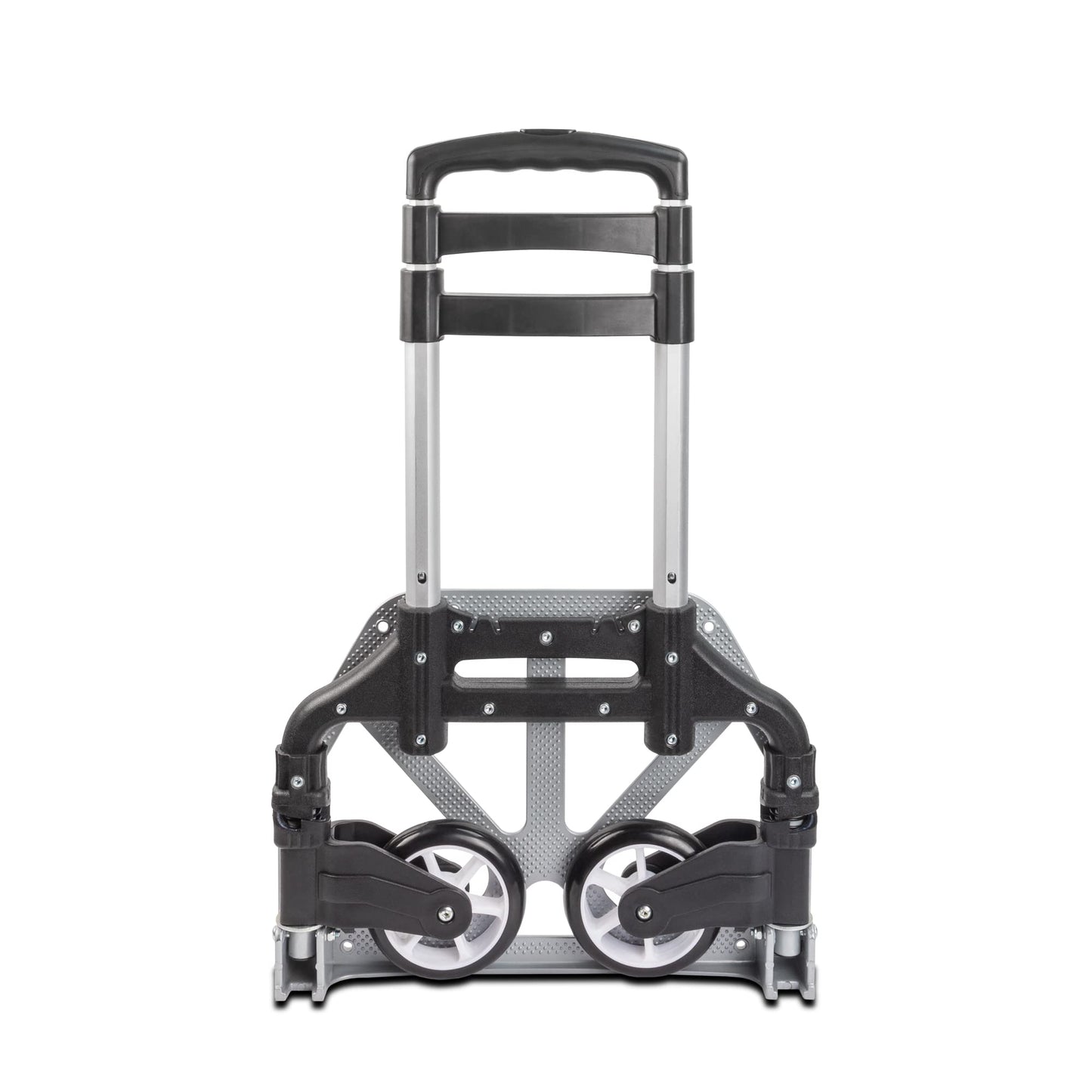 Ultimaxx Professional Heavy-Duty 150 Pound (lb) Capacity Aluminum Folding Hand Truck/Luggage Cart (Black/Silver) with Adjustable Handle, Folding Away Wheels, and Bungee Cord