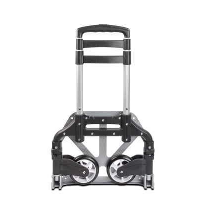 Ultimaxx Professional Heavy-Duty 150 Pound (lb) Capacity Aluminum Folding Hand Truck/Luggage Cart (Black/Silver) with Adjustable Handle, Folding Away Wheels, and Bungee Cord