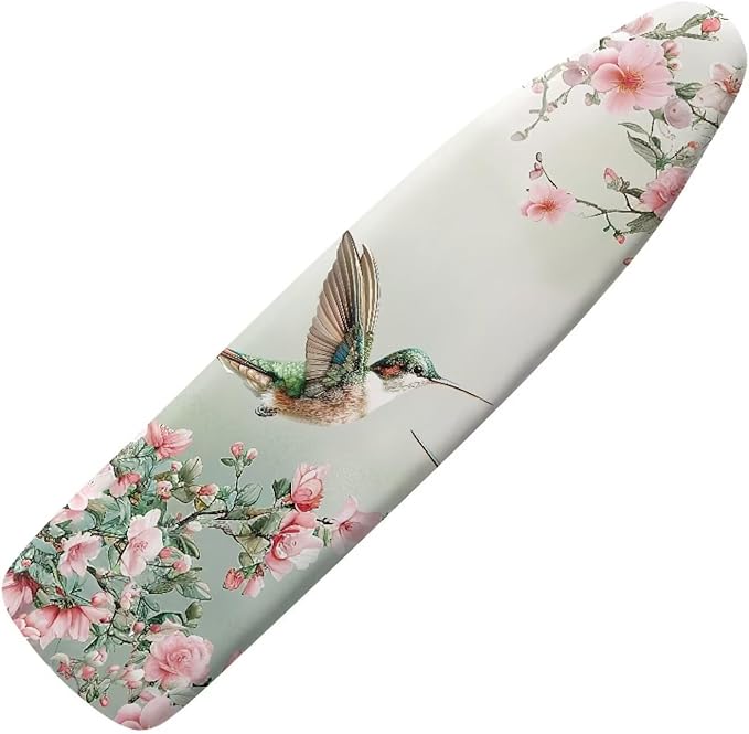 Floral Hummingbird Ironing Board Cover Elastic Edge Heavy Duty Iron Pad Covers