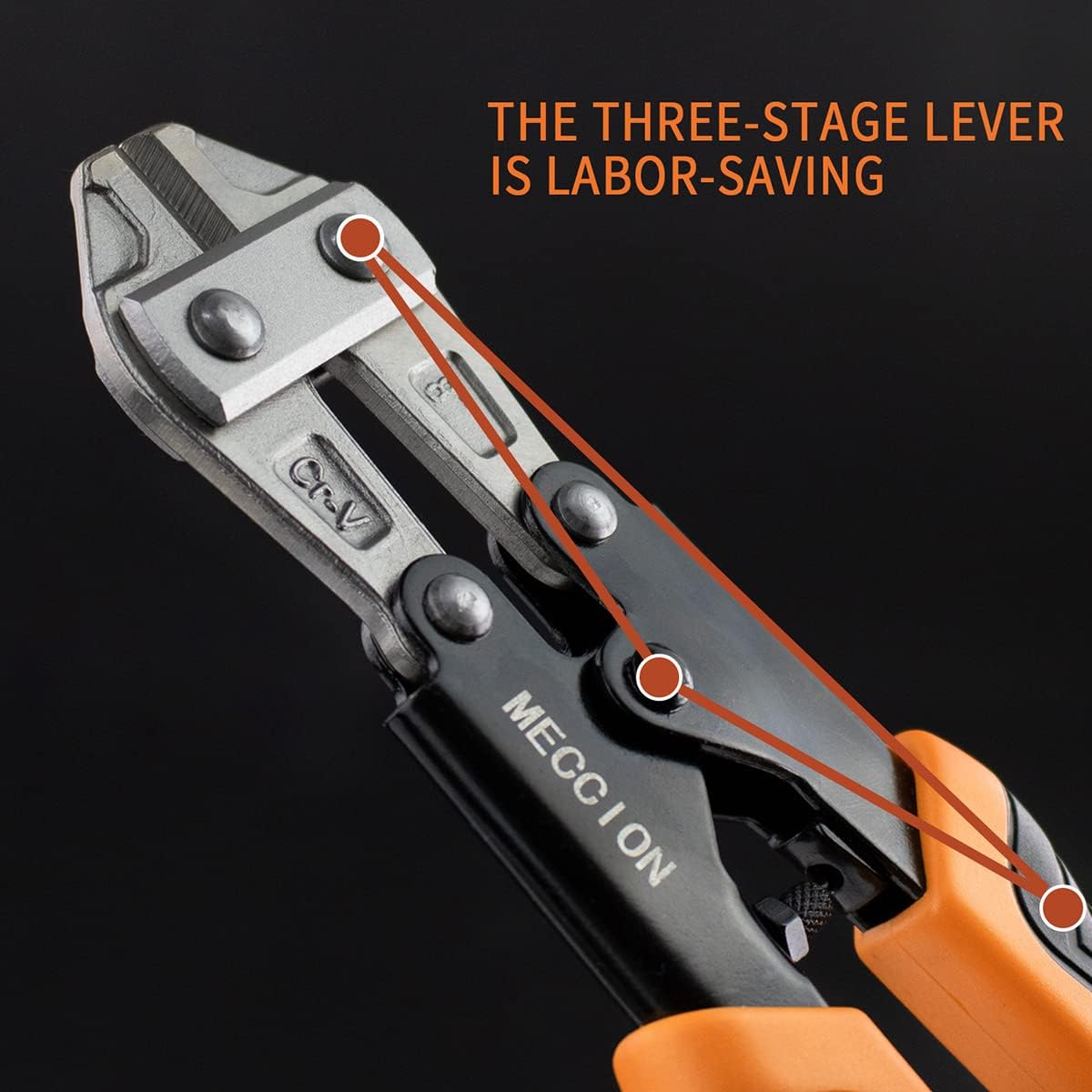 Bolt Cutter, Meccion Heay Duty 8" CR-V Mini Bolt and Wire Cutter, Cable, Chain, Spring Snips Clippers with Comfortable Soft Rubber Grip