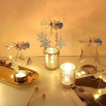 Candle Holders，Rotating Candlestick，Gold Starlight Glass Candle Holder,Restaurant Wedding Christmas Valentine's Day Thanksgiving Wedding Anniversary Birthday Party Table Decoration(Birthday Cake)