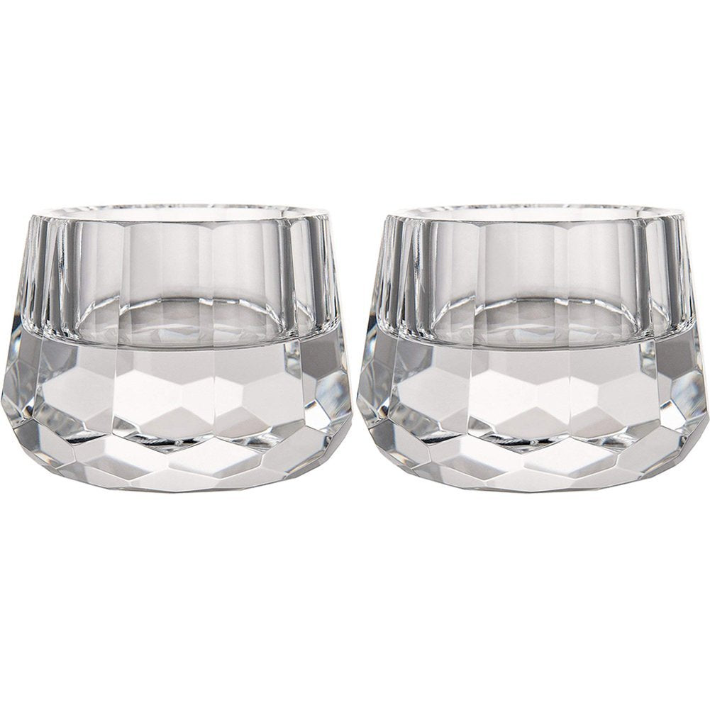 Donoucls Crystal Votive Tealight Candle Holders Home Decorations for Christmas Wedding Table 2.5" Diameter x 1.8" High Set of 2