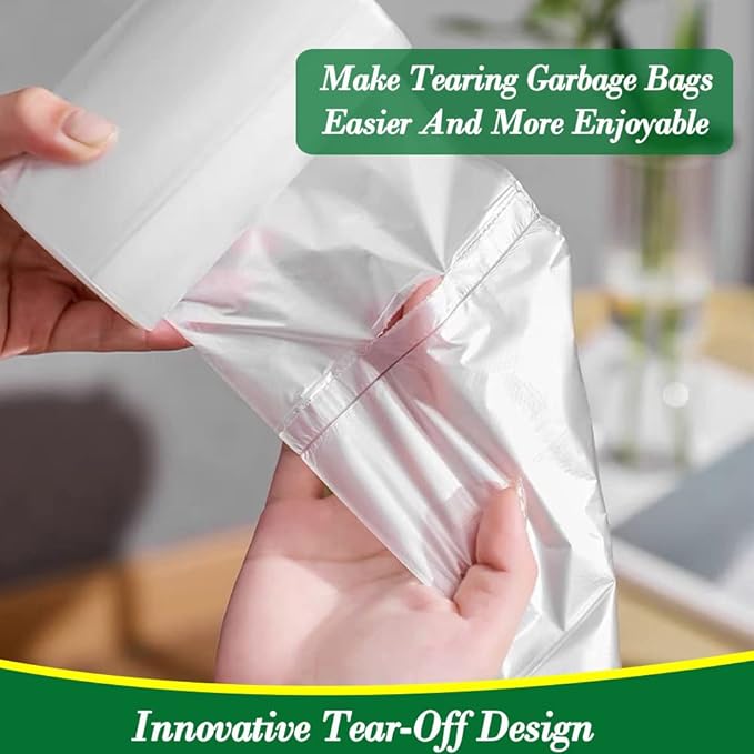 2.5 Gallon 120 pcs Small Clear Trash Bags, Strong 2.5 Gallon 2.6 Gallon Garbage