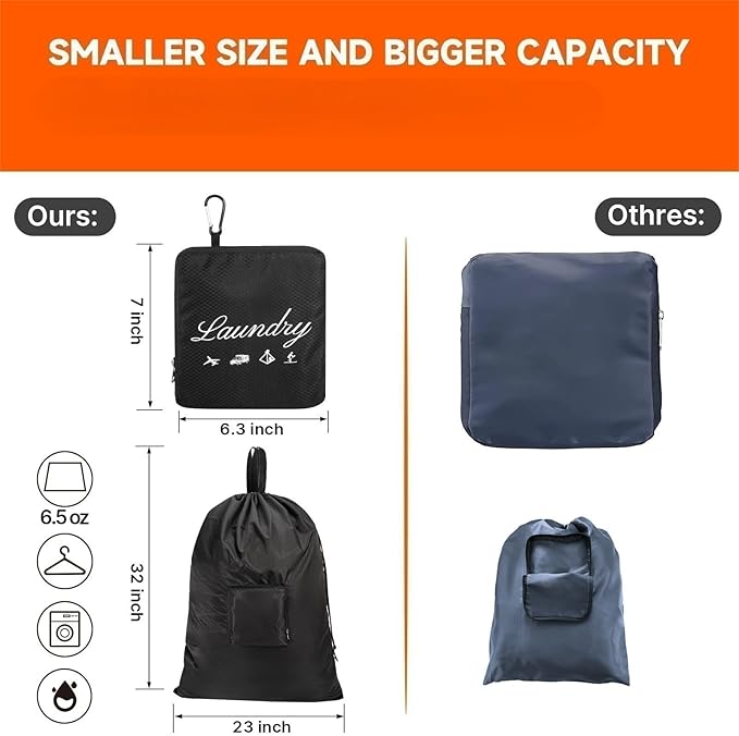 JHX Travel Laundry Bag XL, Extra large Dirty Clothes Organizer【Upgraded】with