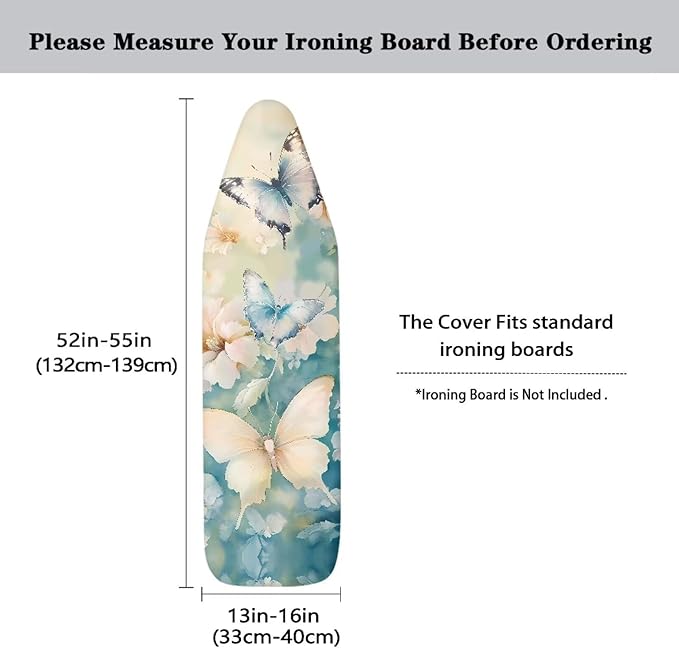 Sprowallow Butterfly Flower Ironing Board Cover and Pad