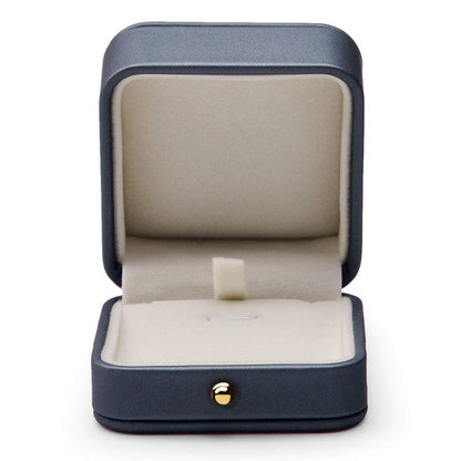 Oirlv Premium Leather Necklace Pendant Box Velvet Interior Jewelry Gift Box Long Chain Necklace Display Storage Case(Steel-blue)