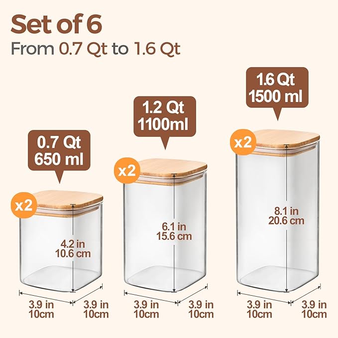 ComSaf Airtight Glass Storage Canister