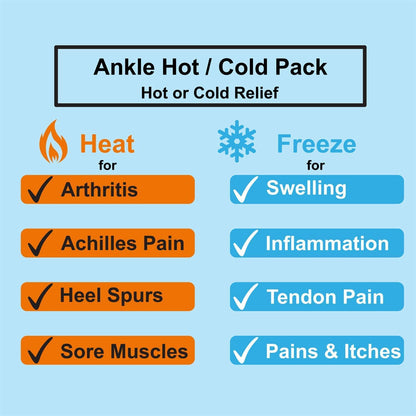 Ankle/Sport Foot Ice Therapy Wrap,Hot Cold Ice Gel Pack with Adjustable Brace for Sprained Ankles, Plantar Fasciitis, Achilles,tendonitis, and Swelling Feet,Microwaveable, Freezable and Reusable