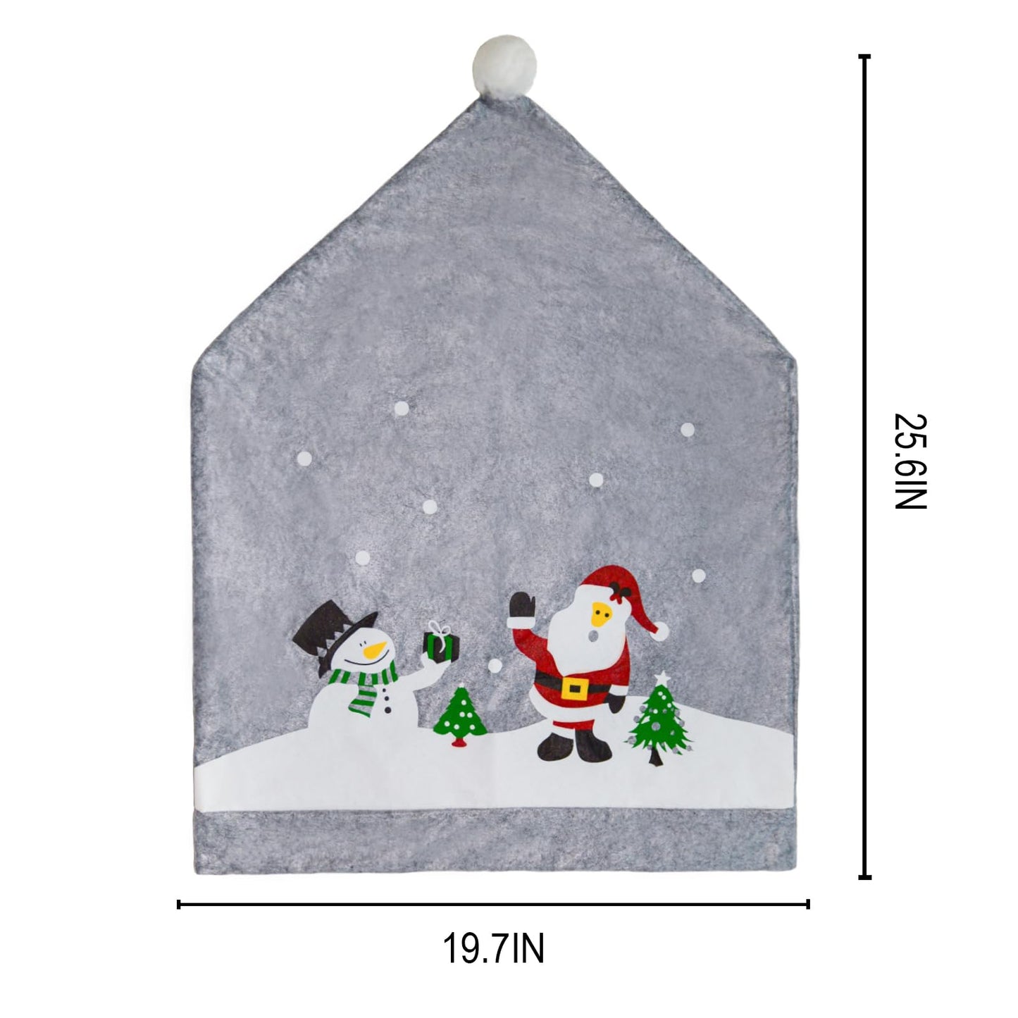 Phedrew 6Pcs Christmas Chair Covers Xmas Dining Chair Slipcovers Santa Hat Chair Back Covers for Christmas Banquet Holiday Festival Decor