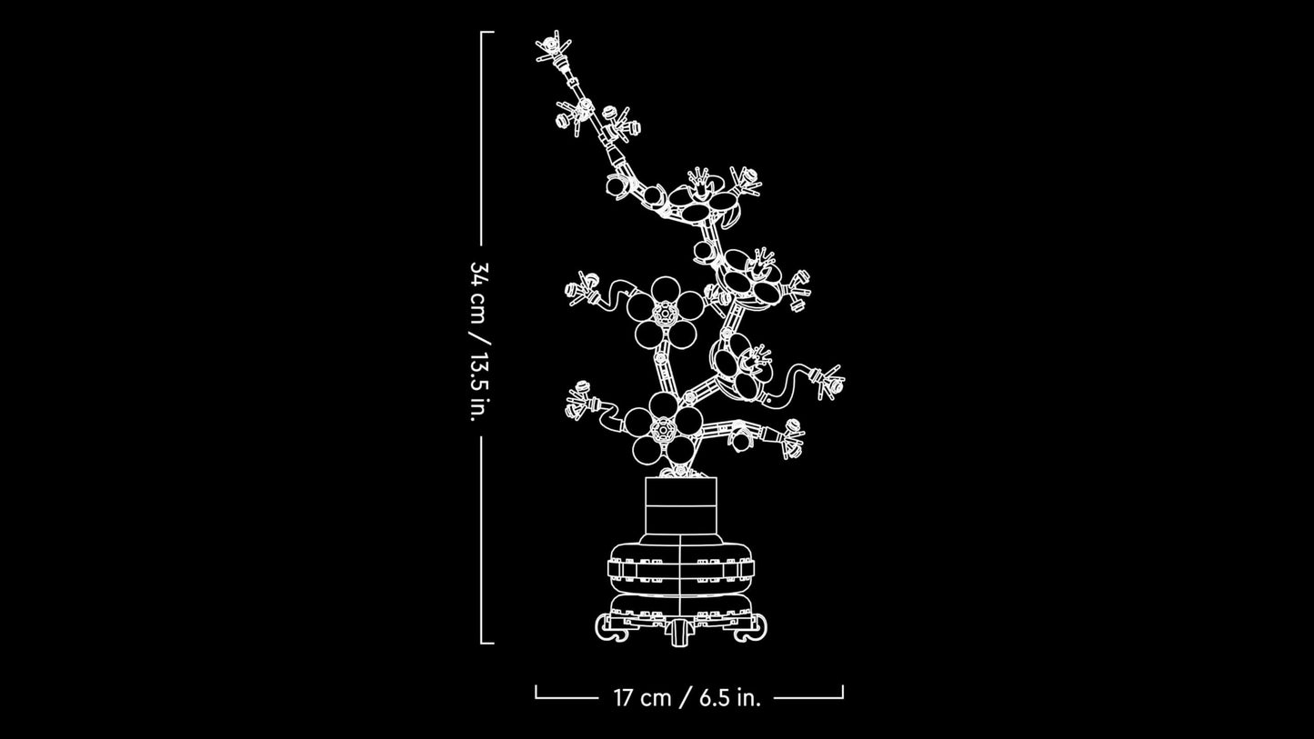 LEGO Botanicals Plum Blossom Set For Adults - Artificial Flowers for Indoor - Gifts for Mothers - Home Office Decor Display Piece incl. a Buildable Flowerpot - Botanical Collection - 10369