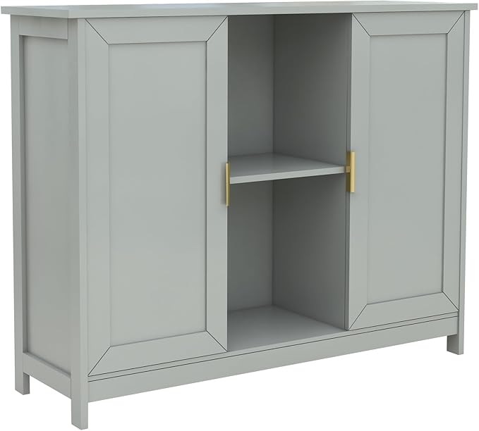 TaoHFE Grey Kitchen Pantry, Modern Wooden Small Credenza Sideboard Coffee
