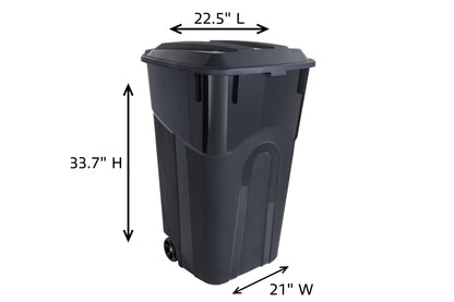 United Solutions 32 Gallon 2 Pack Outdoor Trash Can Bundle with O-Cedar EasyWring Microfiber Spin Mop and Bucket Floor Cleaning System
